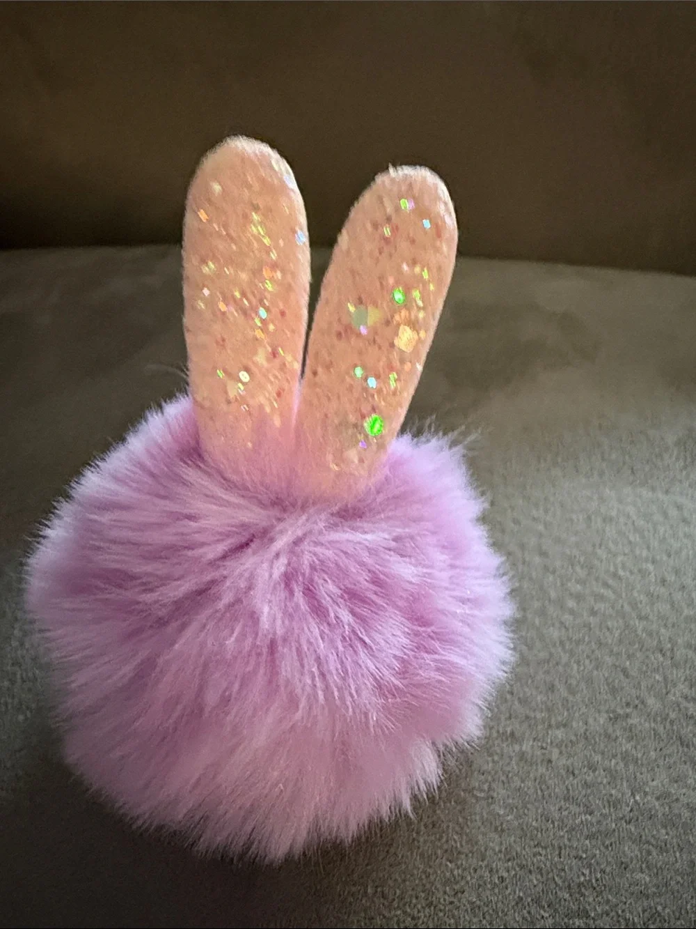 Plush Bunny Pom Keychain - Assorted Colors B23